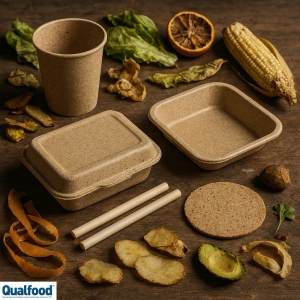 Desperd&iacute;cios alimentares usados para fazer embalagens do futuro